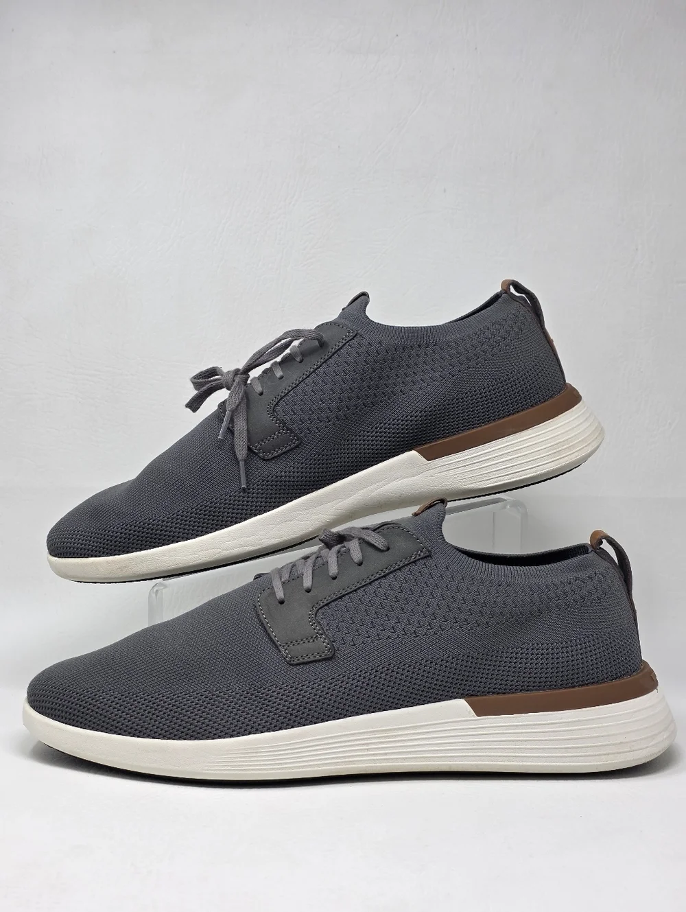 Wolf & Shepherd SwiftKnit Derby Mens Gray Knit Casual Sneakers Size 14 Pre-owned